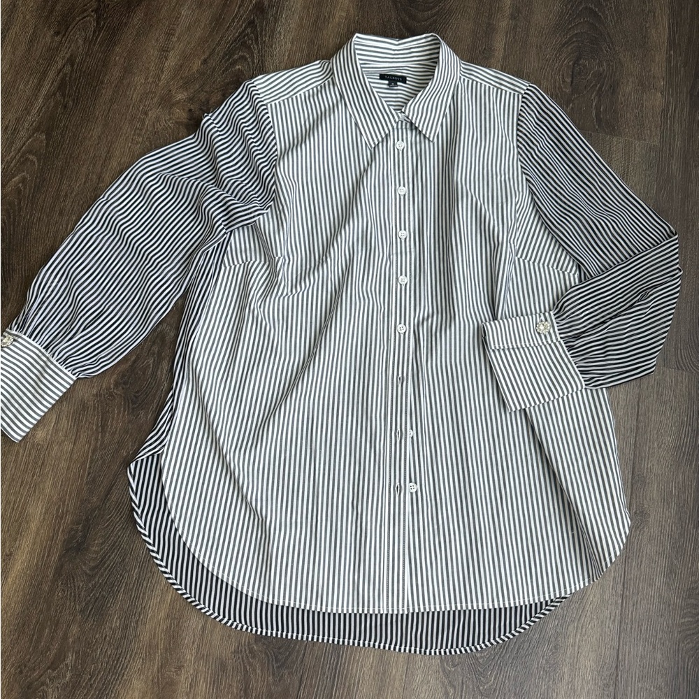 New! Gorgeous button down 100% plus chiffon shirt.